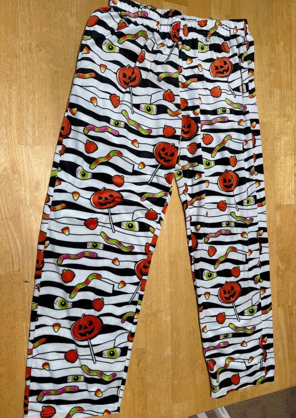 Happy Boxer Halloween Pumpkin Candy Corn Eye Ball Print Pajama Pants X-Large